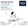GROHE - Pack mitigeur bain thermostatique Grohtherm 2000 + Douchette 2 jets Vitalio Start 110  + Flexible - vignette