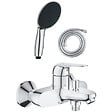 GROHE - Pack mitigeur mécanique bain douche Swift + Douchette 2 jets Vitalio Start 110 + Flexible - vignette