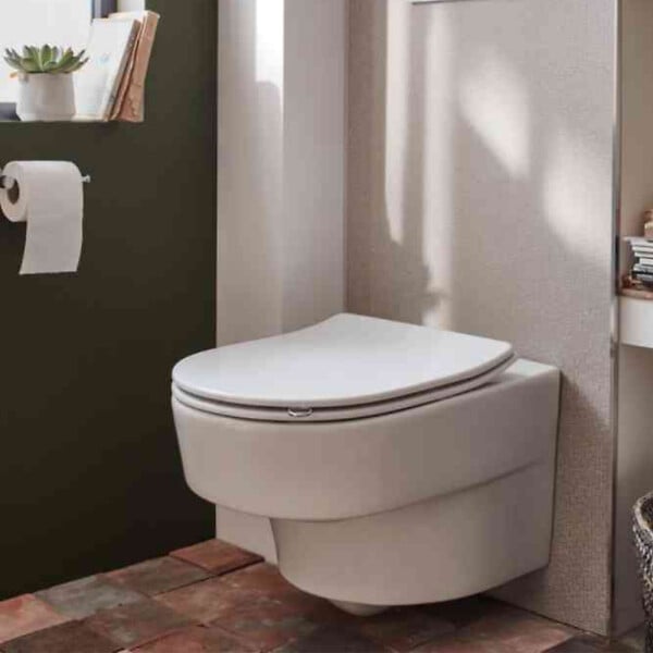 JACOB DELAFON - Pack WC suspendu sans bride Odéon Rive Gauche + bâti support + plaque avec abattant extra plat - large
