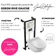 JACOB DELAFON - Pack WC suspendu sans bride Odéon Rive Gauche + bâti support + plaque avec abattant extra plat - vignette