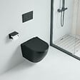 STANO - Cuvette WC suspendu CARCEO noir mat - sans bride et avec frein de chute - vignette