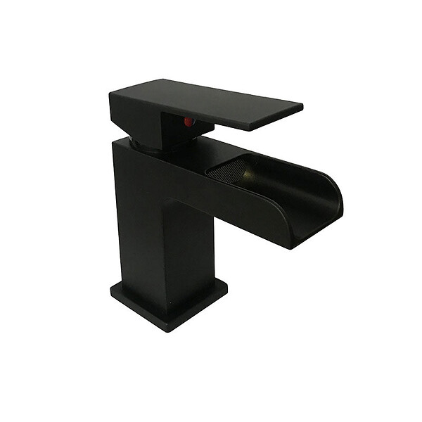 STANO - Robinet mitigeur lavabo cascade TANO noir mat - large