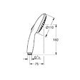 GROHE - Pack douchette 2 jets Vitalio Start 110 + Flexible de douche VitalioFlex Trend 1750 mm et support noir mat - vignette