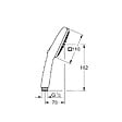 GROHE - Pack douchette 2 jets Vitalio Comfort 110 noir mat + Flexible de douche VitalioFlex Trend 1750 mm et support noir mat - vignette