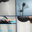 GROHE - Pack douchette 2 jets Vitalio Comfort 110 noir mat + Flexible de douche VitalioFlex Trend 1750 mm et support noir mat - vignette
