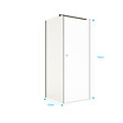 AURLANE - Retour pour Porte de Douche 90x195cm Verre Trempe 8mm Anticalcaire - Alu Noir - DARK ELEMENTARY - vignette