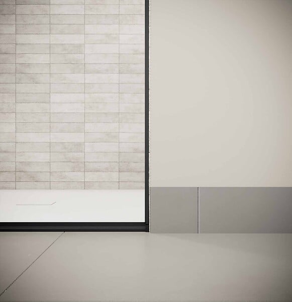 AURLANE - Porte de Douche Pivotante 80x195cm - Verre Trempe 8mm Anticalcaire - Alu Noir - DARK ELEMENTARY - large