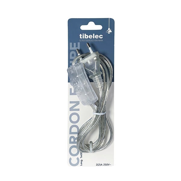 TIBELEC - Cordon H03VVH2F inter fiche 1.5m TR CL CS - large