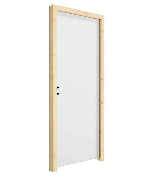 Bloc-porte alvéolaire isoplane prépeint -204x73cm poussant droite / Huisserie bois brut, section : 66x45 mm - large