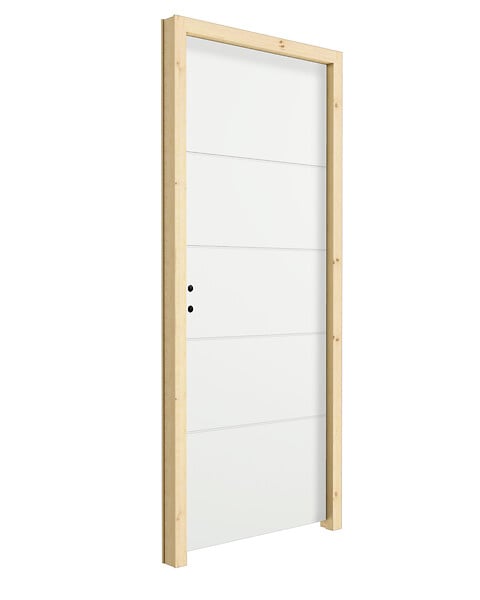 BALLAY - Bloc-porte alvéolaire gravé 4 lignes horizontales - 204x83cm - large