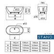 STANO - Baignoire îlot design ovale BOSTON blanche 180 cm - vignette