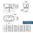 STANO - Baignoire îlot design ovale BOSTON blanche 142 cm - vignette