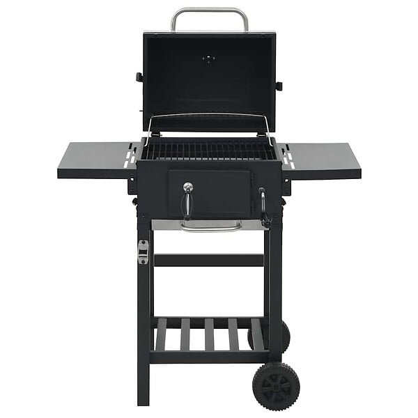 VIDAXL - vidaXL Gril de barbecue au charbon de bois et étagère inférieure Noir - large