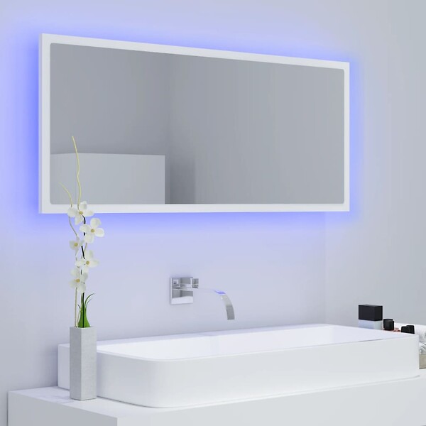 VIDAXL - vidaXL Miroir à LED de salle de bain Blanc 100x8,5x37 cm Acrylique - large