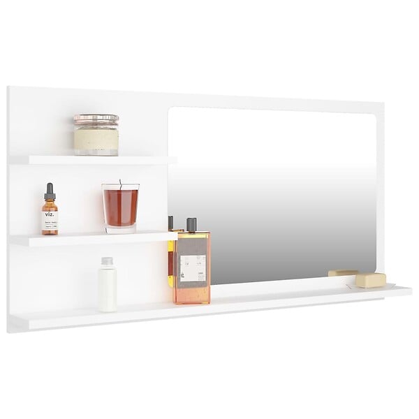 VIDAXL - vidaXL Miroir de salle de bain blanc 90x10,5x45 cm bois d’ingénierie - large