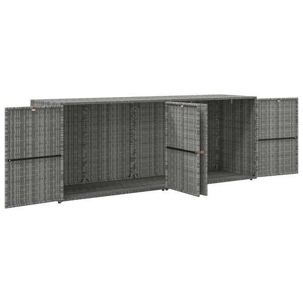 VIDAXL - vidaXL Armoire de rangement jardin Gris 198x55,5x80 cm Résine tressée - large