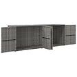 VIDAXL - vidaXL Armoire de rangement jardin Gris 198x55,5x80 cm Résine tressée - vignette