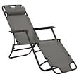 VIDAXL - vidaXL Chaises longues pliables 2 pcs avec repose-pied Acier Gris - vignette