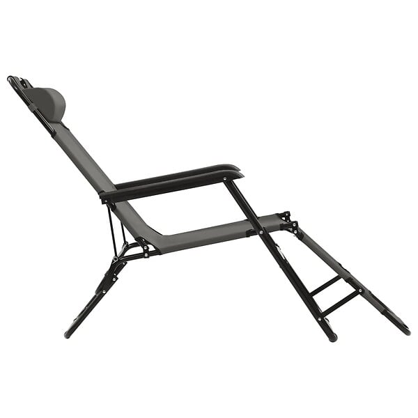 VIDAXL - vidaXL Chaises longues pliables 2 pcs avec repose-pied Acier Gris - large