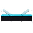 VIDAXL - vidaXL Chaises longues de jardin table à thé 3 pcs Résine tressée Noir - vignette