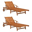 VIDAXL - vidaXL Chaises longues lot de 2 Bois d'acacia solide - vignette
