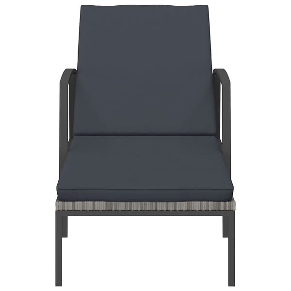 VIDAXL - vidaXL Chaises longues lot de avec table Résine tressée Gris - large