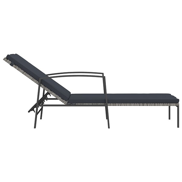 VIDAXL - vidaXL Chaises longues lot de avec table Résine tressée Gris - large