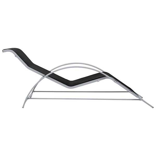 VIDAXL - vidaXL Chaises longues lot de 2 avec table aluminium noir - large