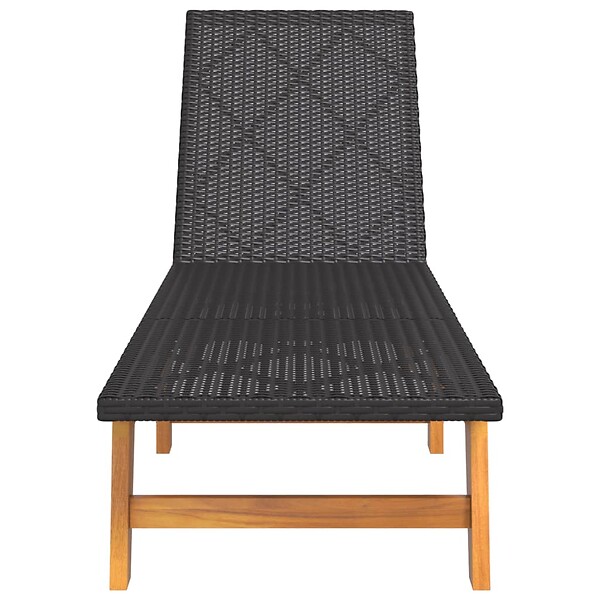 VIDAXL - vidaXL Chaises longues lot de 2 noir/marron résine tressée/bois acacia - large