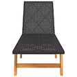 VIDAXL - vidaXL Chaises longues lot de 2 noir/marron résine tressée/bois acacia - vignette