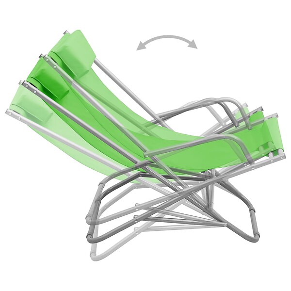 VIDAXL - vidaXL Chaises à bascule lot de 2 Acier Vert - large