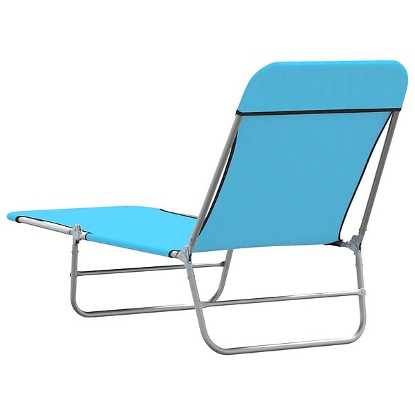 VIDAXL - vidaXL Chaises longues pliables lot de 2 Acier et tissu Bleu - large