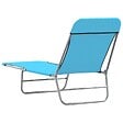 VIDAXL - vidaXL Chaises longues pliables lot de 2 Acier et tissu Bleu - vignette
