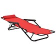 VIDAXL - vidaXL Chaises longues pliables 2 pcs avec repose-pied Acier Rouge - vignette