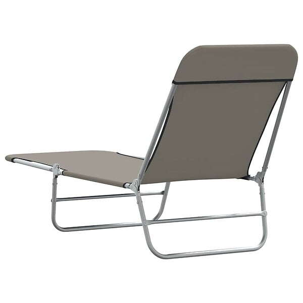 VIDAXL - vidaXL Chaises longues pliables lot de 2 Acier et tissu Gris - large
