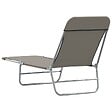 VIDAXL - vidaXL Chaises longues pliables lot de 2 Acier et tissu Gris - vignette
