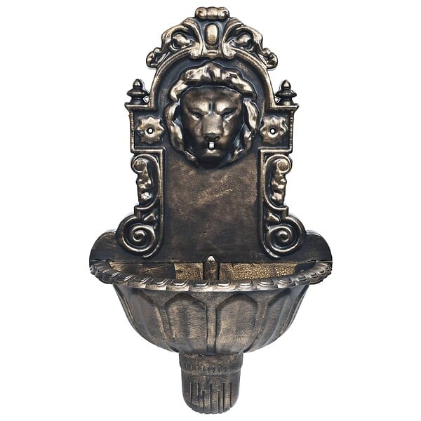 VIDAXL - vidaXL Fontaine murale Design de tête de lion Bronze - large