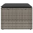VIDAXL - vidaXL Tabouret de jardin avec coussin gris 55x55x37 cm résine tressée - vignette