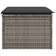 VIDAXL - vidaXL Tabouret de jardin avec coussin gris 55x55x37 cm résine tressée - vignette