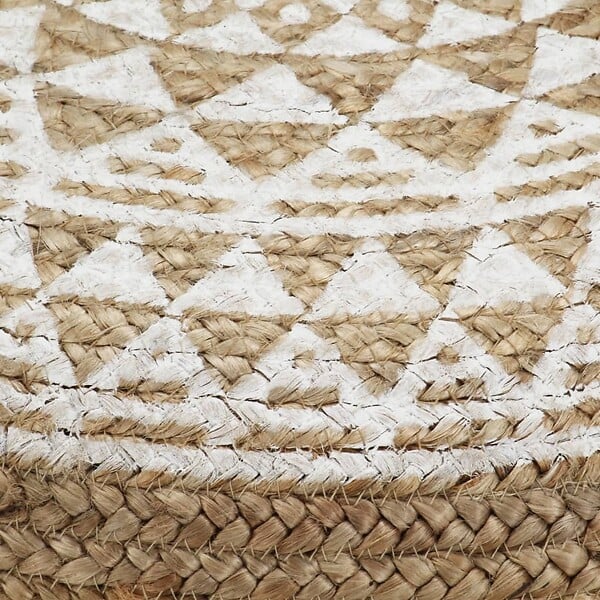 VIDAXL - vidaXL Pouf fait à la main Blanc 45x30 cm Jute - large