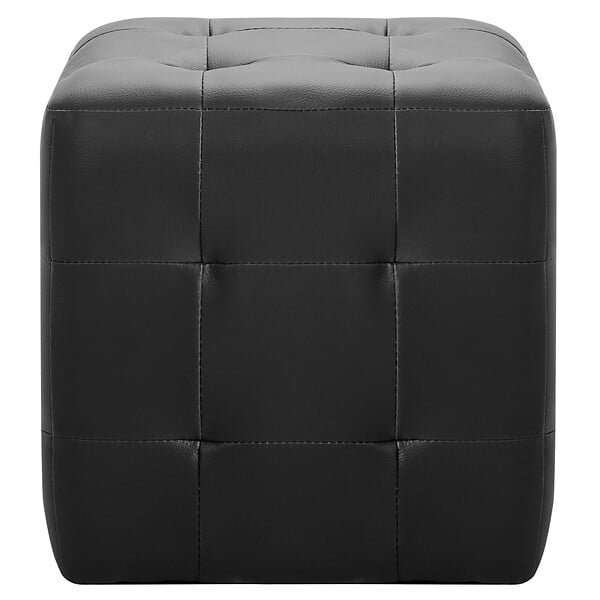 VIDAXL - vidaXL Poufs 2 pcs Noir 30 x 30 x 30 cm Similicuir - large