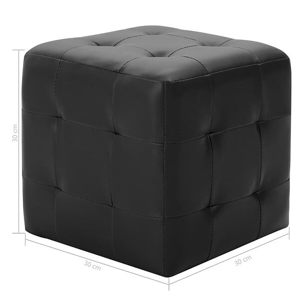 VIDAXL - vidaXL Poufs 2 pcs Noir 30 x 30 x 30 cm Similicuir - large