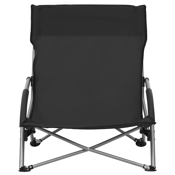 VIDAXL - vidaXL Chaises de plage pliables lot de 2 Noir Tissu - large