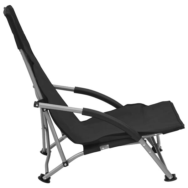 VIDAXL - vidaXL Chaises de plage pliables lot de 2 Noir Tissu - large