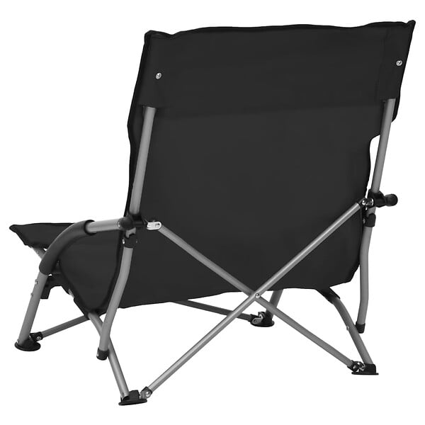 VIDAXL - vidaXL Chaises de plage pliables lot de 2 Noir Tissu - large