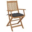 VIDAXL - vidaXL Chaises pliables de jardin lot de 6 avec coussins Bois d'acacia - vignette