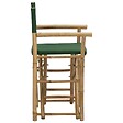 VIDAXL - vidaXL Chaises pliables de directeur lot de 2 Vert Bambou et tissu - vignette
