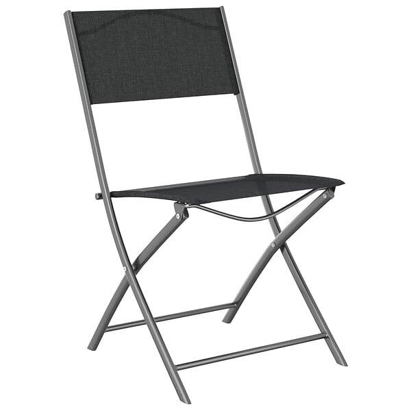 VIDAXL - vidaXL Chaises d'extérieur pliables lot de 4 Noir Acier et textilène - large