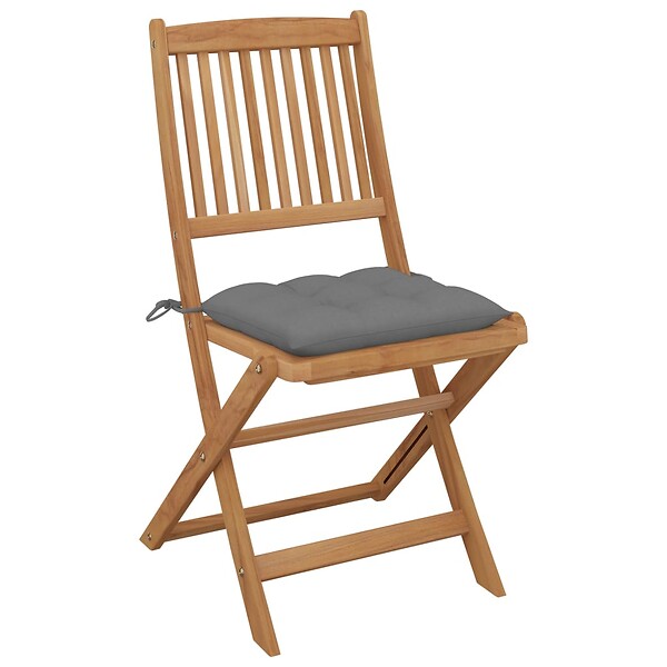VIDAXL - vidaXL Chaises pliables de jardin lot de 8 avec coussins Bois d'acacia - large