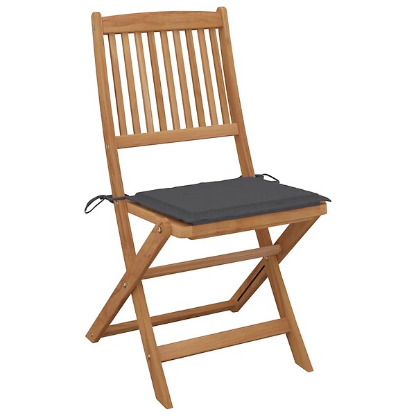 VIDAXL - vidaXL Chaises pliables de jardin lot de 8 avec coussins Bois d'acacia - large